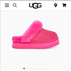 Taffy Pink Ugg Platform Slippers